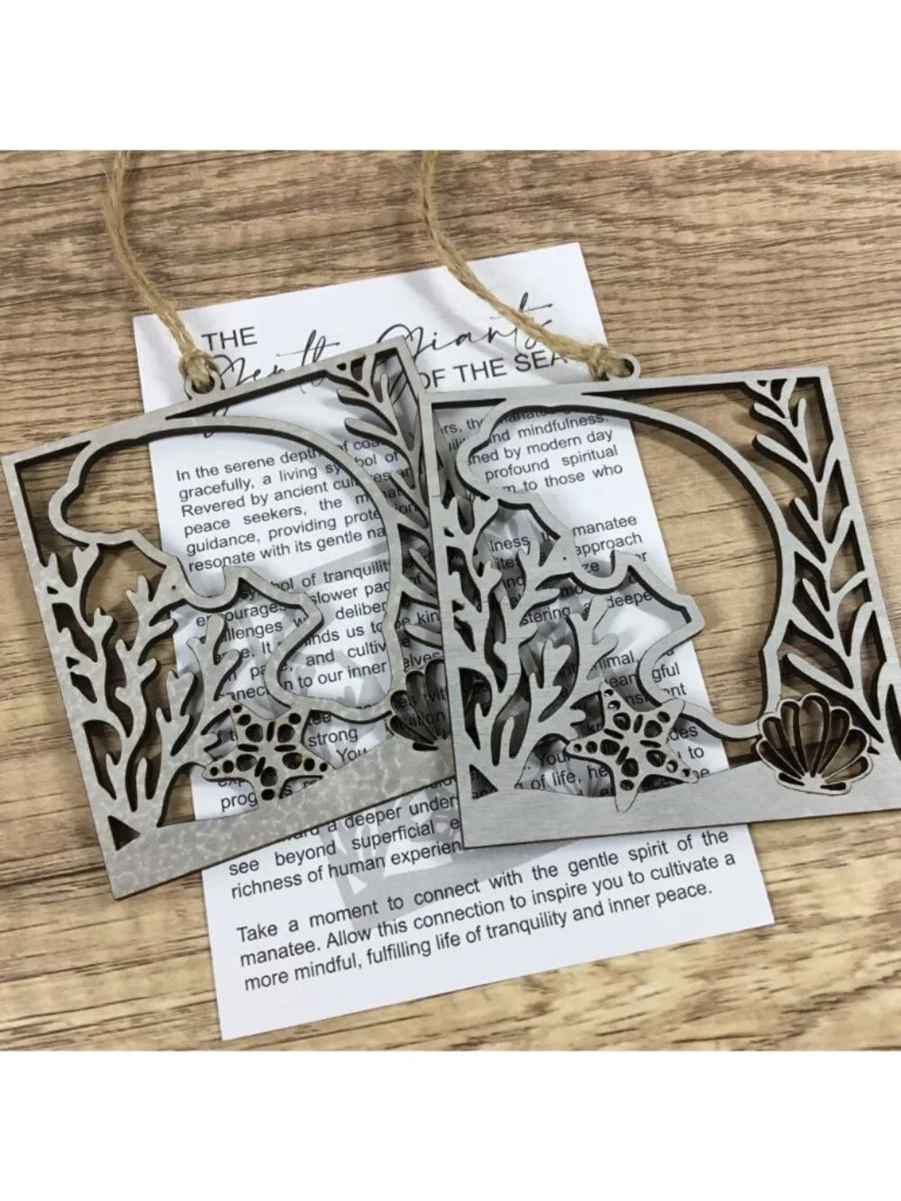 Manatee Story Card Ornament | Gentle Giants of the Sea | Tranquility & Mindfulne